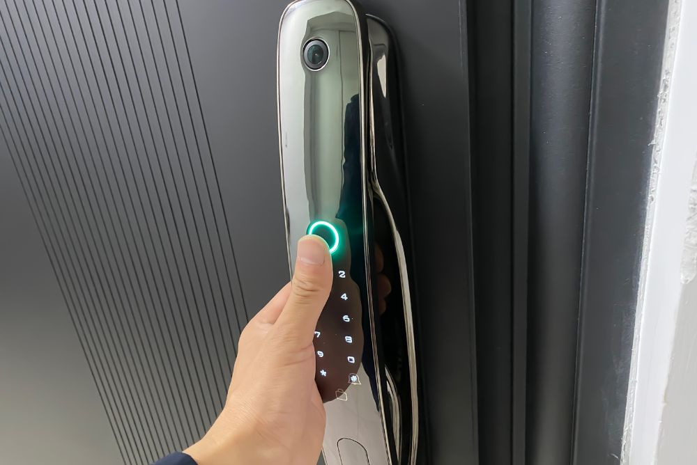 One of the modern security door trends , a Biometric door