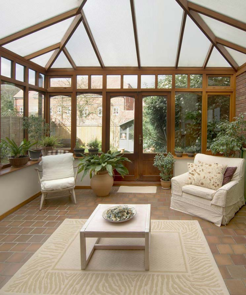 patio with perspex roof